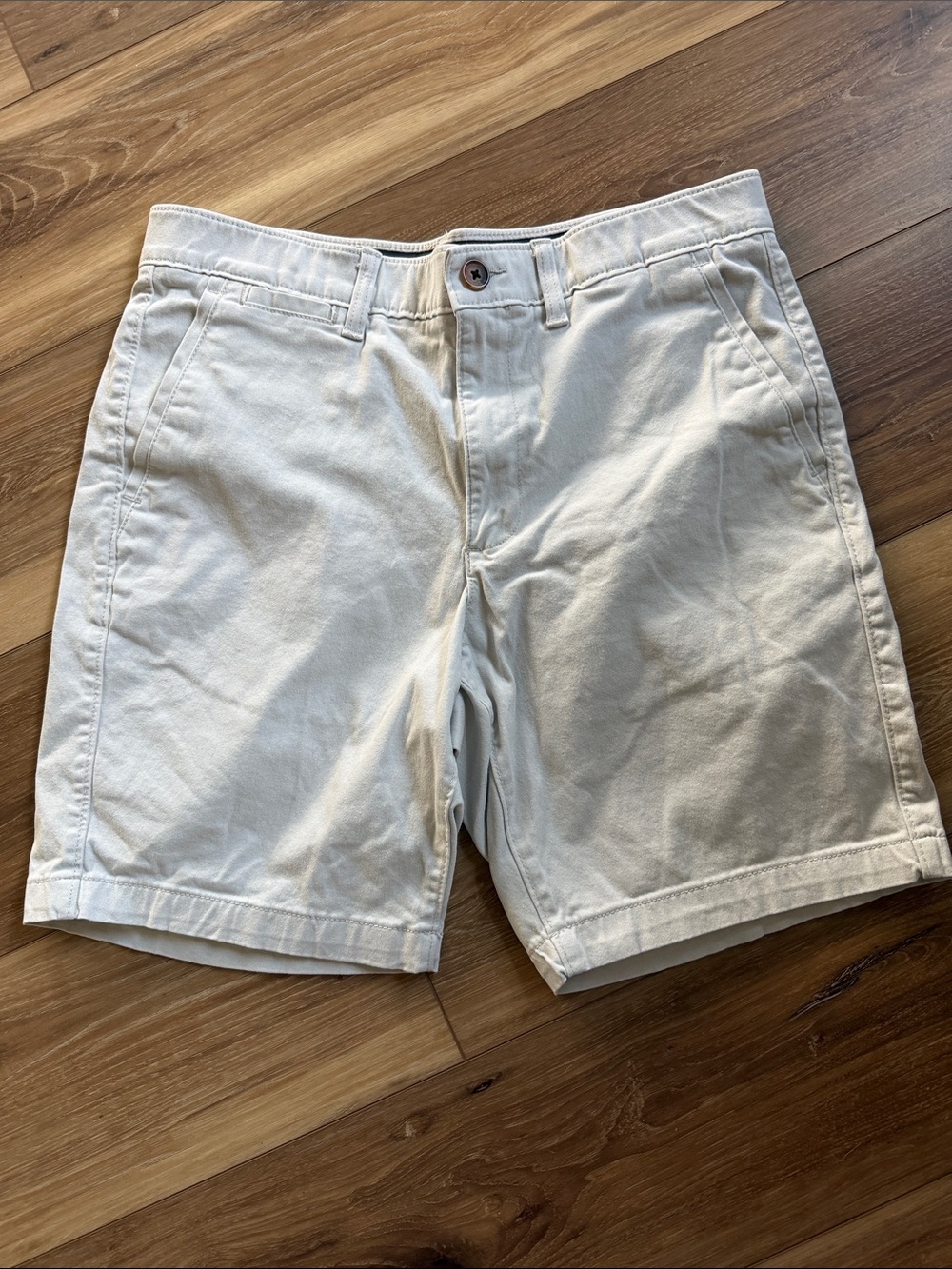 Sonoma Men's Flat Front Cotton Shorts in Stone with Flexwear waist